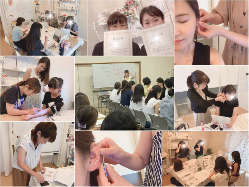 Beautyroom Tiaraの講座風景 - 受講生が学ぶ様子